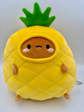 Smoko Tayto Potato Pineapple Midi Mochi Yellow Stuffed Animal Plush 12” Fruit